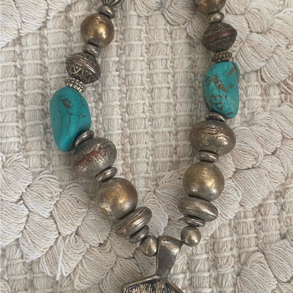 Turquoise Cross Necklace - Picture 3 of 12